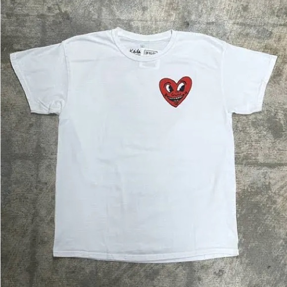 PacSun Other - NWT - Keith Haring Ripple Junction Heart Mullet T-Shirt in White, Medium